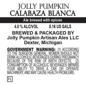 Jolly Pumpkin Artisan Ales Calabaza Blanca July 2014