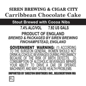 Siren Brewing Caribbean Chocolate Cake