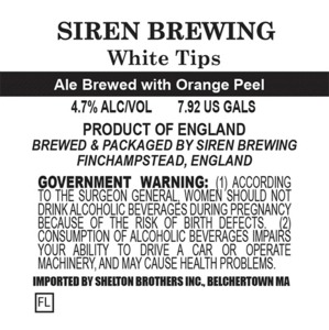 Siren Brewing White Tips July 2014