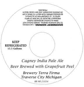 Brewery Terra Firma Cagney India Pale Ale July 2014