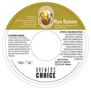 Back Forty Beer Company Rye Saison