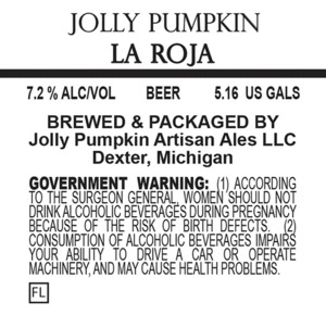 Jolly Pumpkin Artisan Ales La Roja July 2014