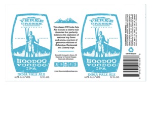 Three Creeks Brewing Company Hoodoo Voodoo IPA July 2014