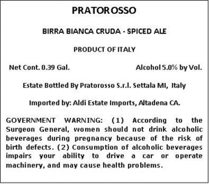 Pratorosso Birra Bianca Cruda 150