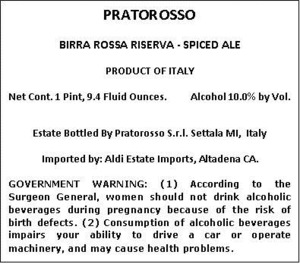 Pratorosso Birra Rossa Riserva July 2014