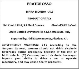 Pratorosso Birra Bionda July 2014