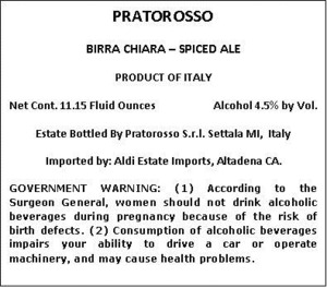 Pratorosso Birra Chiara July 2014