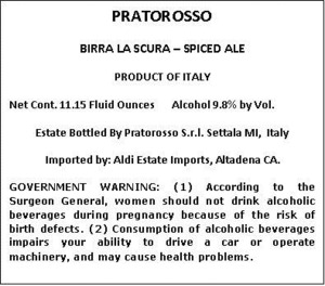 Pratorosso Birra La Scura July 2014