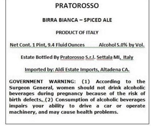 Pratorosso Birra Bianca