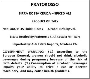 Pratorosso Birra Rossa Cruda July 2014