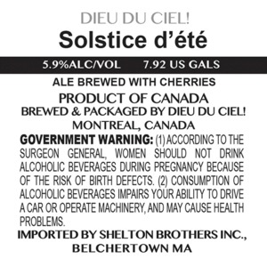 Dieu Du Ciel! Solstice D'ete July 2014