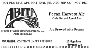 Abita Pecan Harvest Ale Oak Barrel Aged Ale July 2014