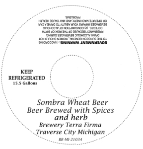 Brewery Terra Firma Sombra Wheat Beer July 2014