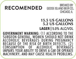 Goose Island Beer Co. Recomended
