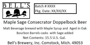 Bell's Maple Sage Consecrator Doppelbock Beer July 2014