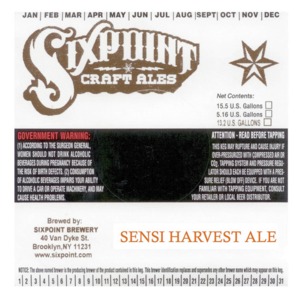 Sixpoint Craft Ales Sensi Harvest July 2014