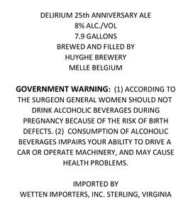 Delirium 25th Anniversary Ale July 2014