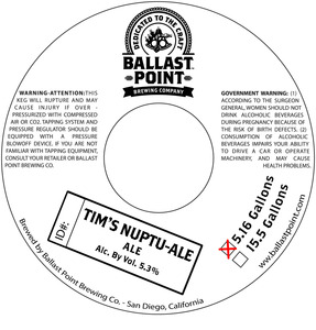 Ballast Point Tim's Nuptuale July 2014