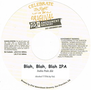 21st Amendment Brewery Blah Blah Blah July 2014