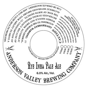 Anderson Valley Brewing Company Rye July 2014