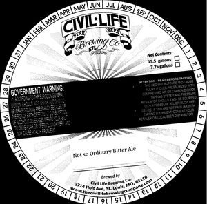 The Civil Life Brewing Co. Not So Ordinary Bitter Ale July 2014