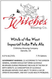 2 Witches Brewing Company Witch Of The West July 2014