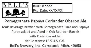 Bell's Pomegranate Papaya Coriander Oberon Ale July 2014
