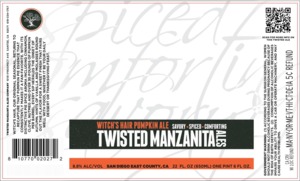 Twisted Manzanita Ales Company Witch's Hair July 2014
