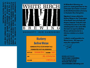 White Birch Brewing Blueberry Berliner Weisse July 2014