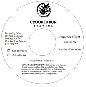 Crooked Run Brewing Summer Night