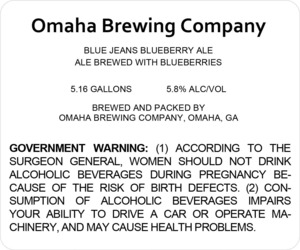 Omaha Brewing Company Blue Jeans Blueberry