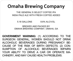 Omaha Brewing Company The General's Select Coffee IPA