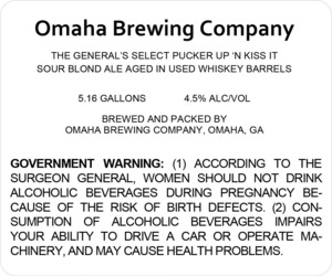 Omaha Brewing Company The General's Select Pucker Up N Kiss It
