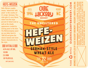 Olde Hickory Brewery Hefe-weizen July 2014