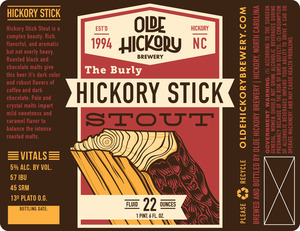 Olde Hickory Brewery Hickory Stick Stout July 2014