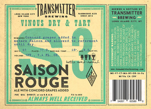 Transmitter Brewing Saison Rouge August 2014