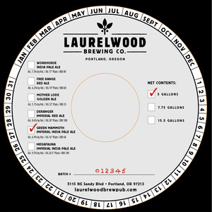 Laurelwood Brewing Co Green Mammoth Imperial India Pale Ale July 2014