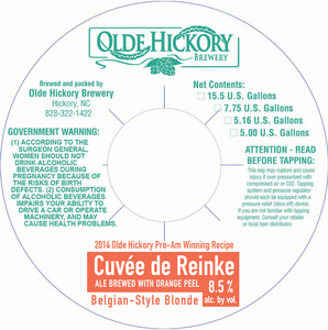 Olde Hickory Brewery CuvÉe De Reinke July 2014