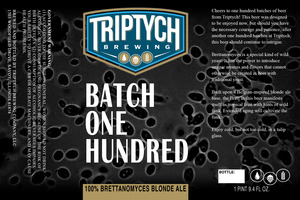 Triptych Brewing Batch One Hundred August 2014