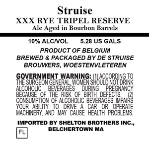 De Struise Brouwers Xxx Rye Tripel Reserve