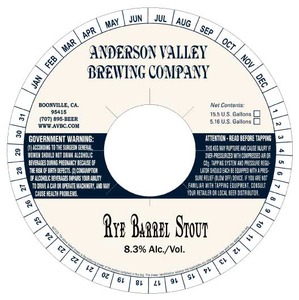 Anderson Valley Brewing Company Rye Barrel July 2014