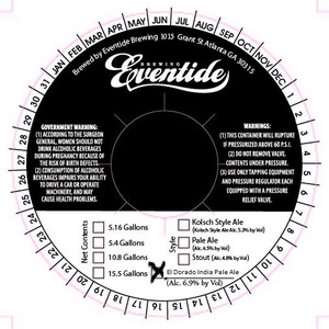 Eventide Brewing El Dorado July 2014