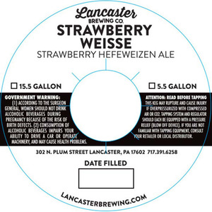 Lancaster Brewing Company Strawberry Weiss