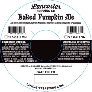 Lancaster Baked Pumpkin Ale August 2014