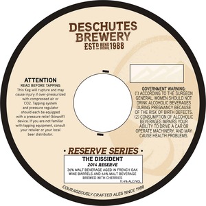 Deschutes Brewery The Dissident July 2014