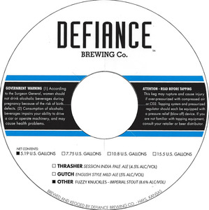 Defiance Brewing Co. Fuzzy Knuckles