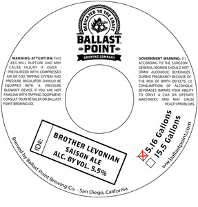 Ballast Point Brother Levonian August 2014