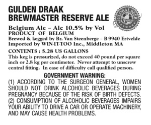 Gulden Draak Brewmasters Reserve August 2014