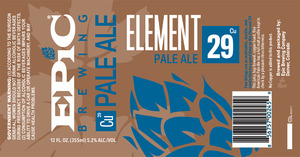 Epic Brewing Company Element 29 August 2014