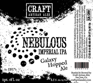 Craft Artisan Ales Nebulous Imperial IPA August 2014